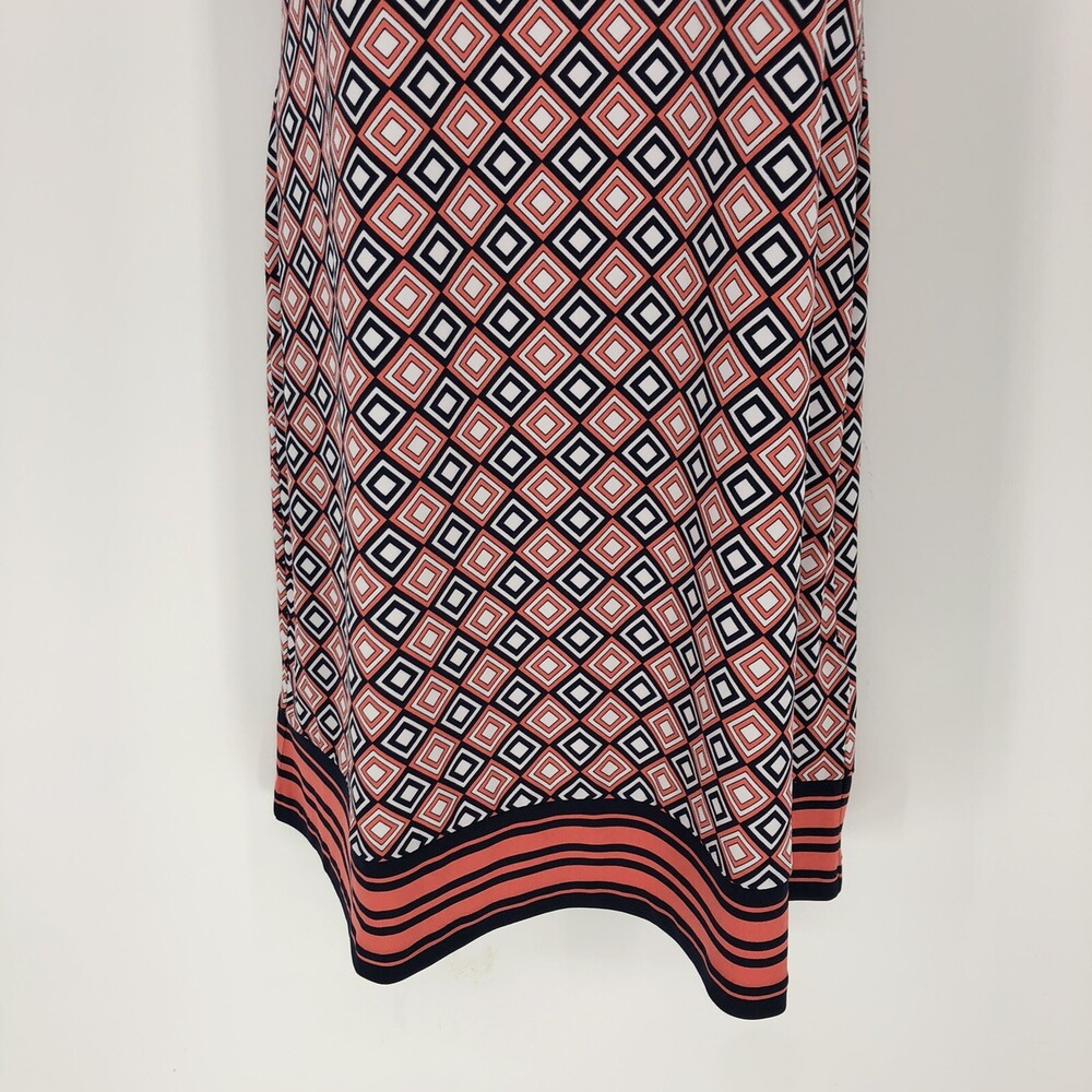 Michael Kors Y2K Sleeveless Diamond Print Black Orange Knee Length Shift Dress L - Picture 3 of 8